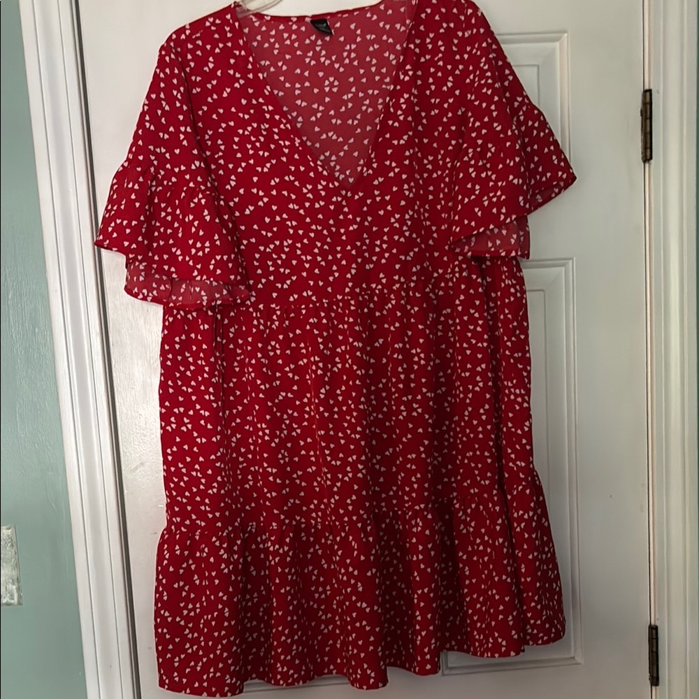 SHEIN Red Floral Dress